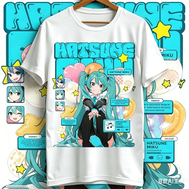 Anime Merchandise For Women - 2026 Kawaii Miku T-Shirt Cute Vocaloid