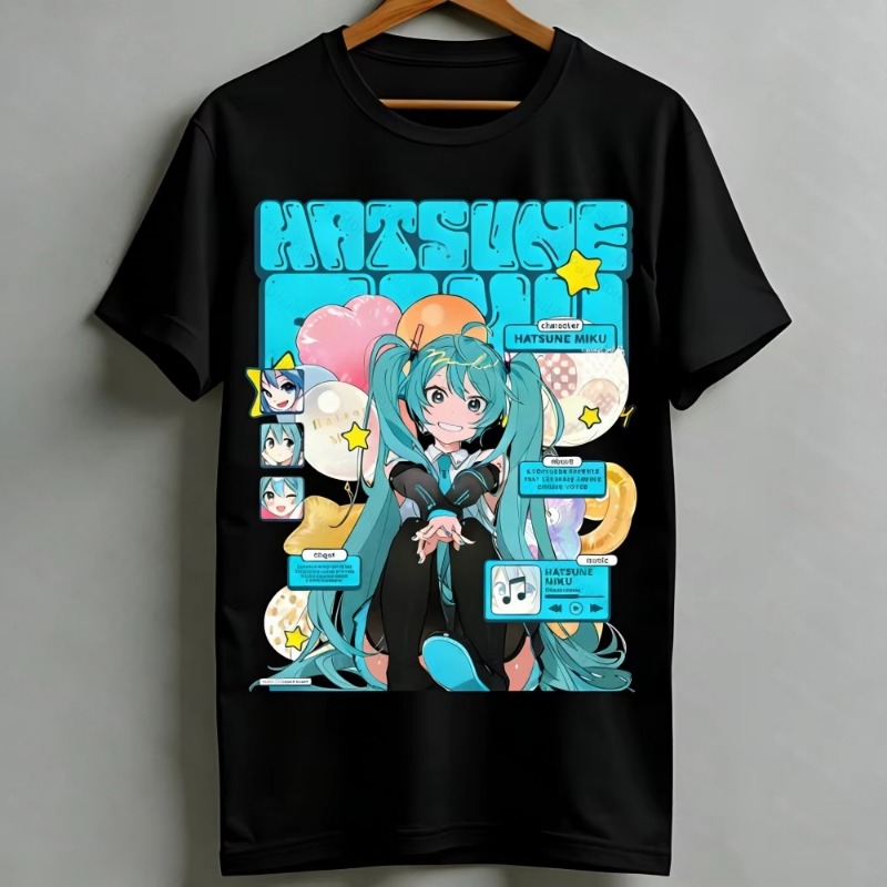 2026  Kawaii Miku T-Shirt Cute - Anime Merchandise For Women ulasan dan harga