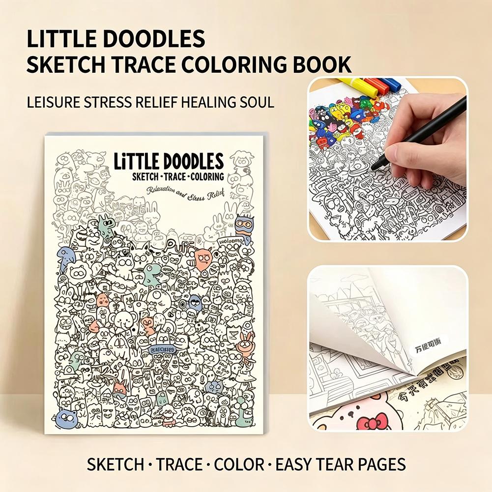 Little Doodles Coloring Book P - Art Book Illustration ulasan dan harga